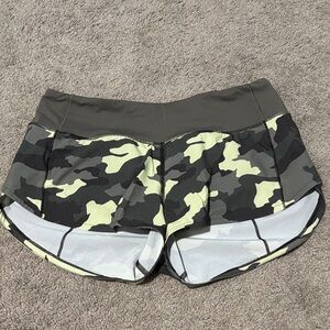 lululemon athletica Camo Athletic Shorts - Black and Green